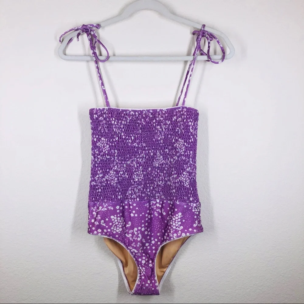 Faithfull The Brand Prairie One Piece Swimsuit XS NWT - Picture 2 of 9